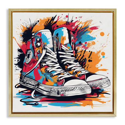 Colorful Sneakers Graffiti Splash Floating Frame, design by Creative Studio