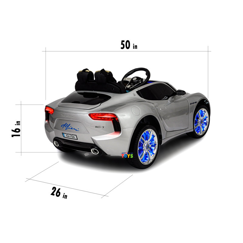Americas Toys Project 1-Seat Ride On Car With Mp4 Touch Screen, LED wheels, Silver