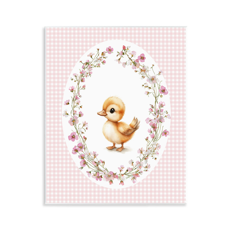 Plaque murale Spring Gingham Duckling, design par Christine Simpson Art