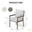 Chaises de patio en aluminium 4 pièces avec coussins gris clair Merrill