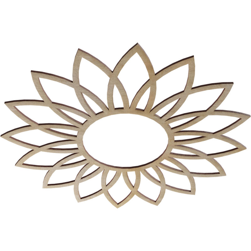 Médaillon de plafond ajouré 26 "x P 9" x P 3/8 "Daisy, H 26 po x l 26 po x P 0,25 po, Bouleau