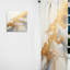 Tunxis - Minimalisme gracieux - art discret beige et doré - rideau en velours moderne - obscurcissant - 1 panneau-619864683