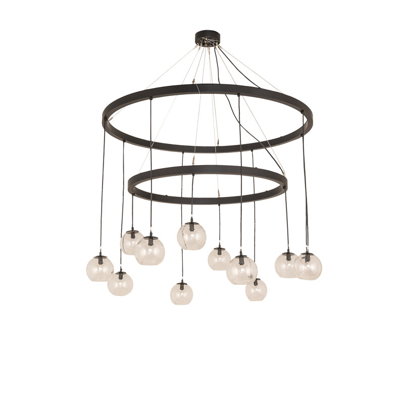 Aralyn 12 - Light Dimmable Wagon Wheel Chandelier