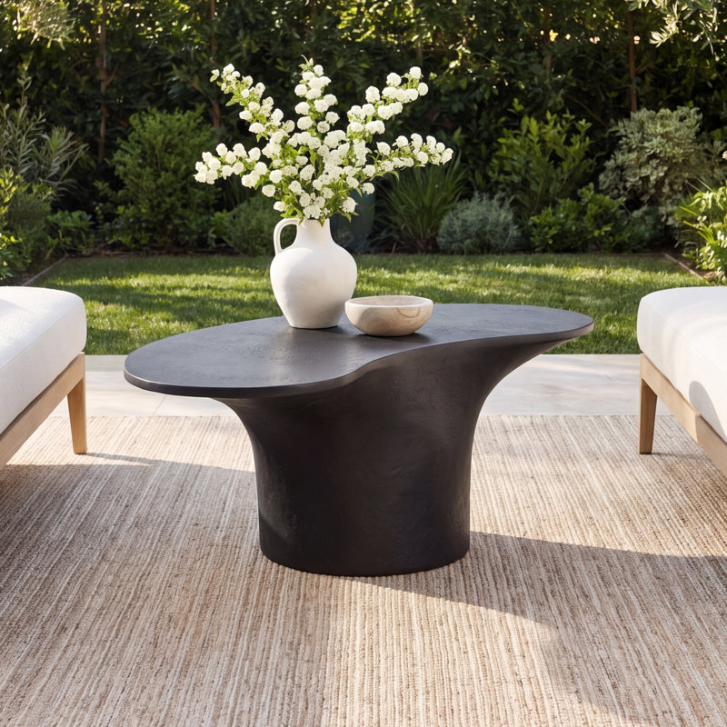 Paisely Outdoor Coffee Table, Black