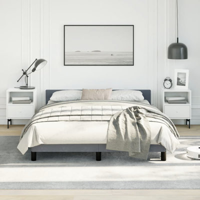 Maecie vidaXL Velvet Platform Bed Frame, No Box Spring Needed/No Mattress 