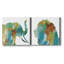 «Painterly Elephant», ensemble de 2 reproductions sur toiles tendues-948888638