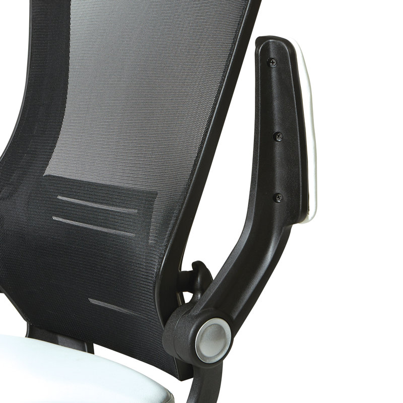 Chaise de travail en similicuir Eliphalet, Noir / blanc