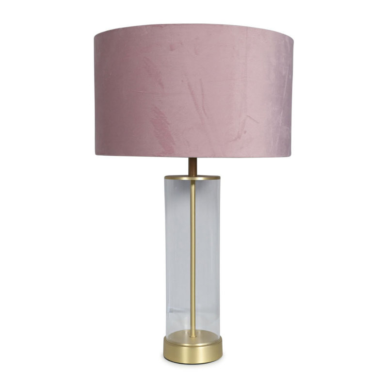 Simonetta Glass Table Lamp, Gold, Yes, Blush