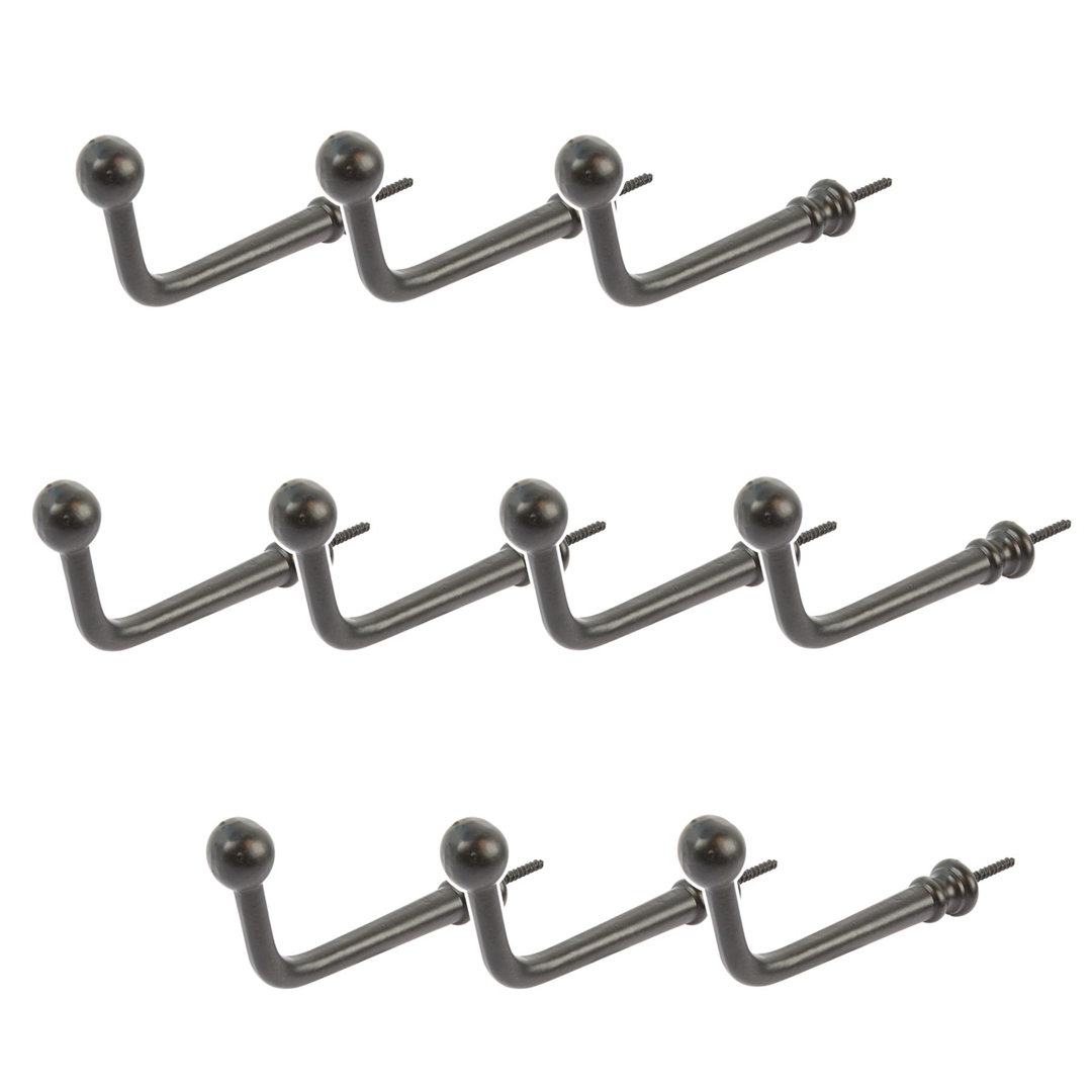 Hammer & Tongs - Flat Top Screw Hook - W20mm x H60mm - Black