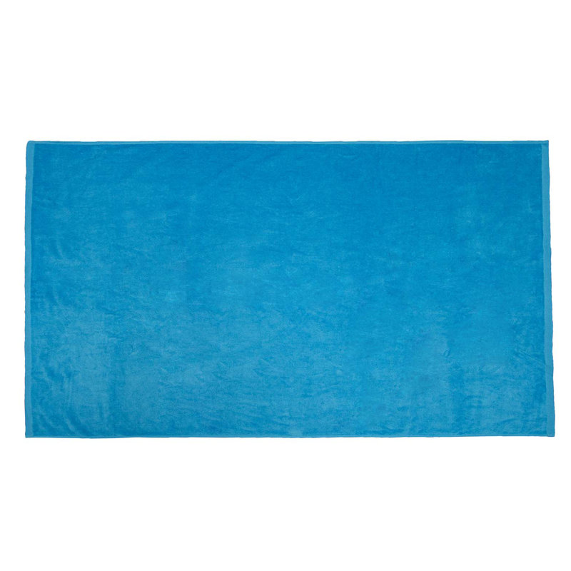 Velour 100% Cotton Lightweight Beach Towel, Aqua