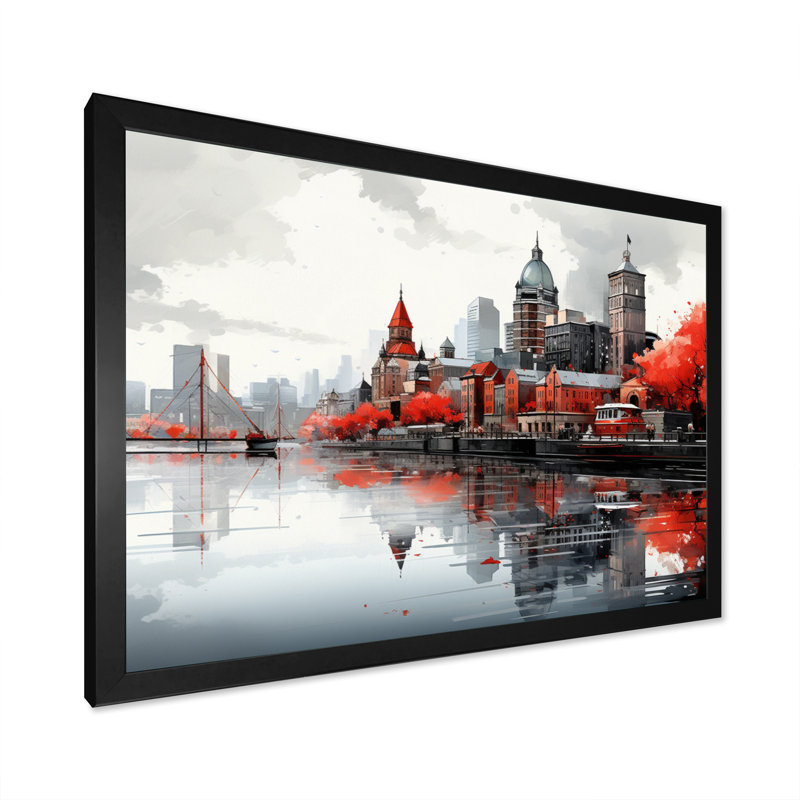 Canada Urban Reflections II - impression, H 24 po x l 32 po x P 1 po, Cadre photo noir