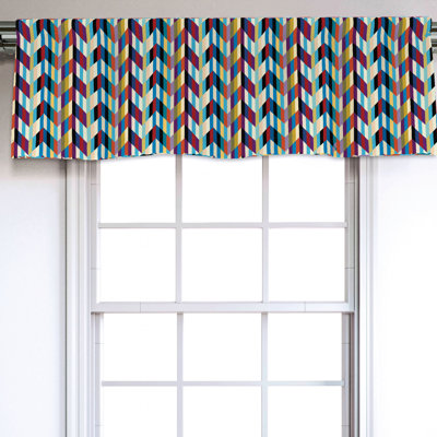 Sateen Chevron Ruffled Window Valance