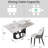 Juvan 62.99" Modern 7-Piece Rectangular Marble Dining Table Set With 6 Faux Leather Chair-990682818