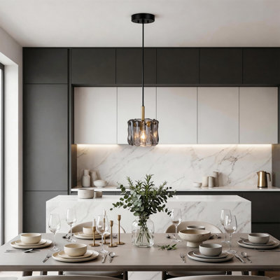 Modern Smoked Glass Pendant Light