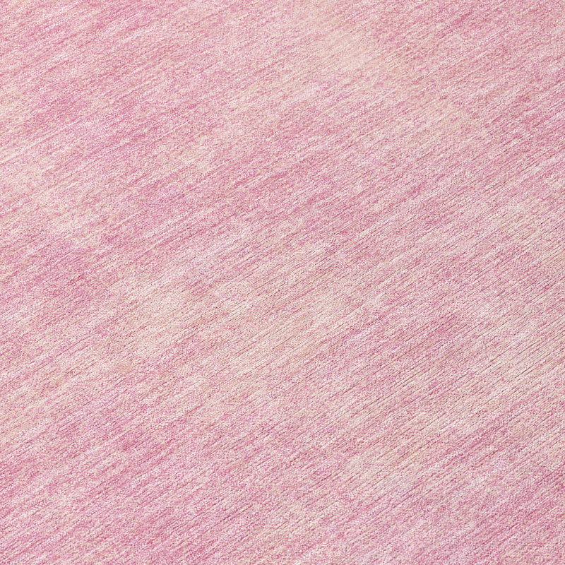 Addison Pink Rectangular Washable Synthetic Area Rug 46" x 30"