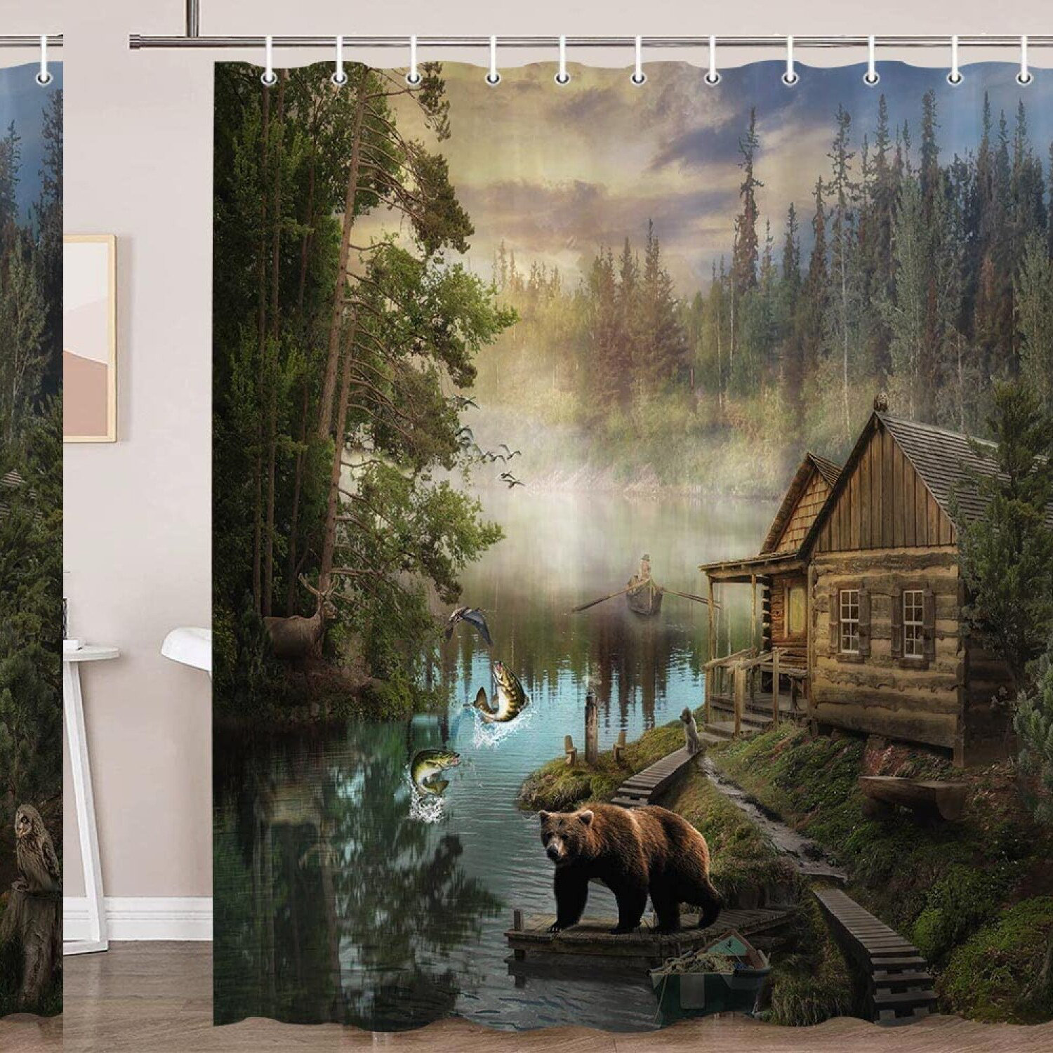Rustic Canyon Patch Shower Curtain NCU0DQQ0673