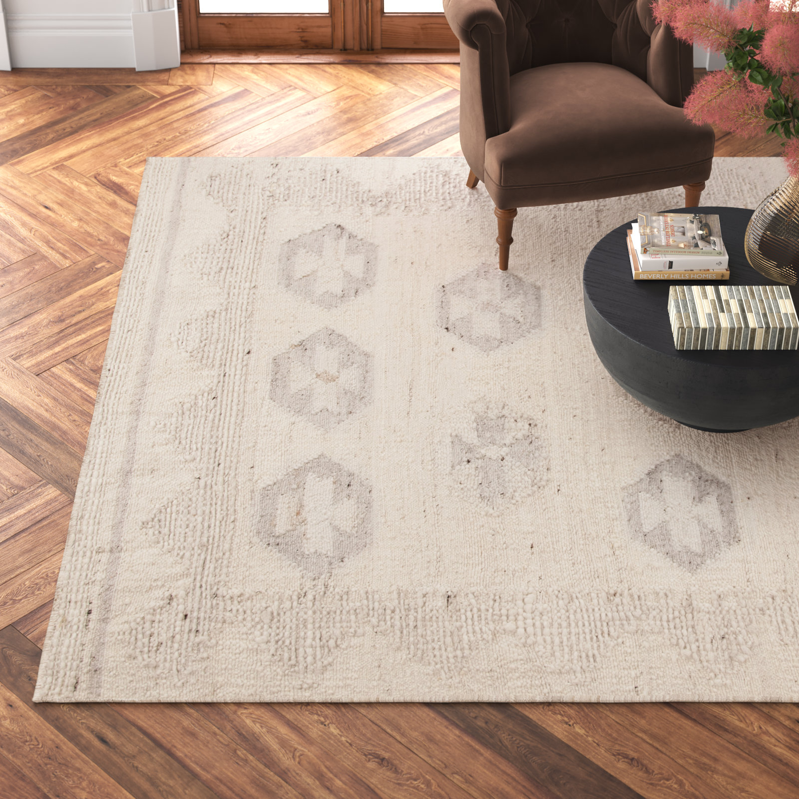 Hand-Woven Geometric Rug, Rectangle 8' x 10'