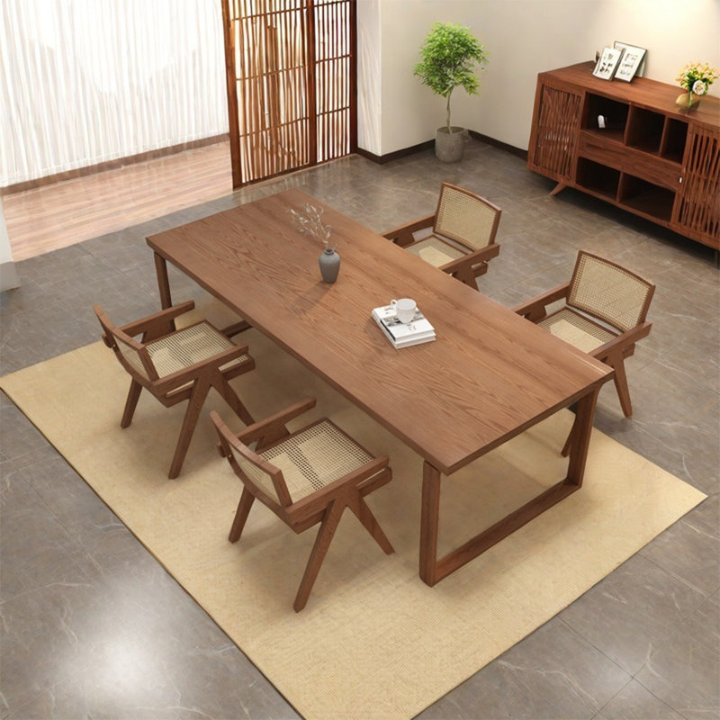 Ensembles de table de salle à manger en bois de frêne, H 29,52 po x L 94,48 po x l 39,37 po