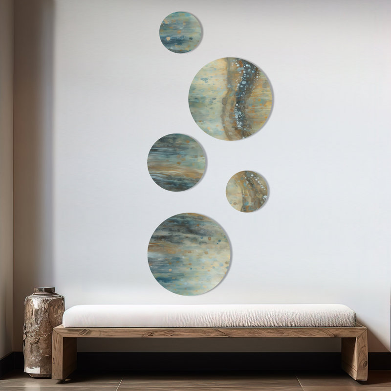Décoration murale en métal à l'encre liquide abstraite «August Mist II»
