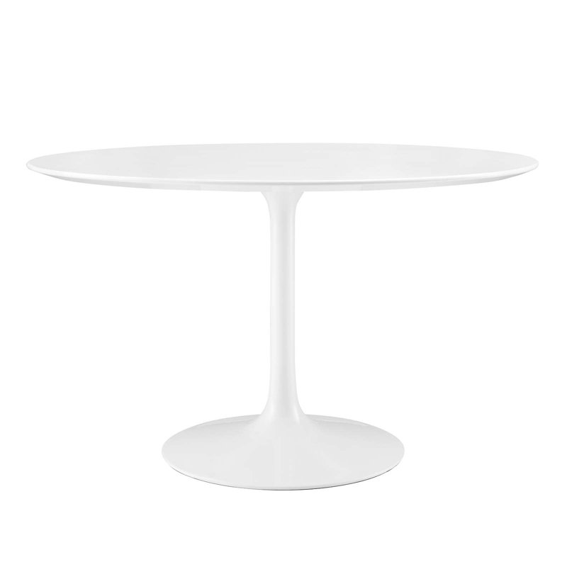Modway Lippa Round Dining Table, White, 28.5" H x 47" W x 47" D