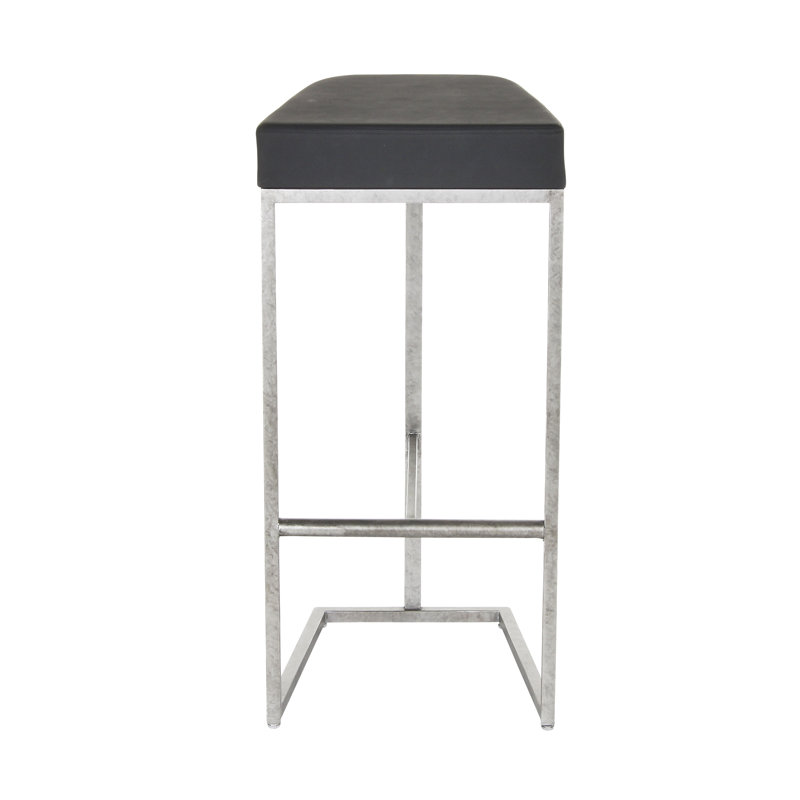 Patti's Stool, Bar Stool (30'' Seat Height), Royal Silver, Black