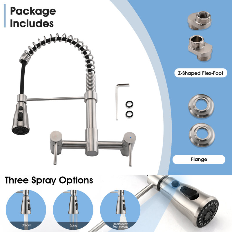 DORNBERG Pull Down Kitchen Faucet, Silver