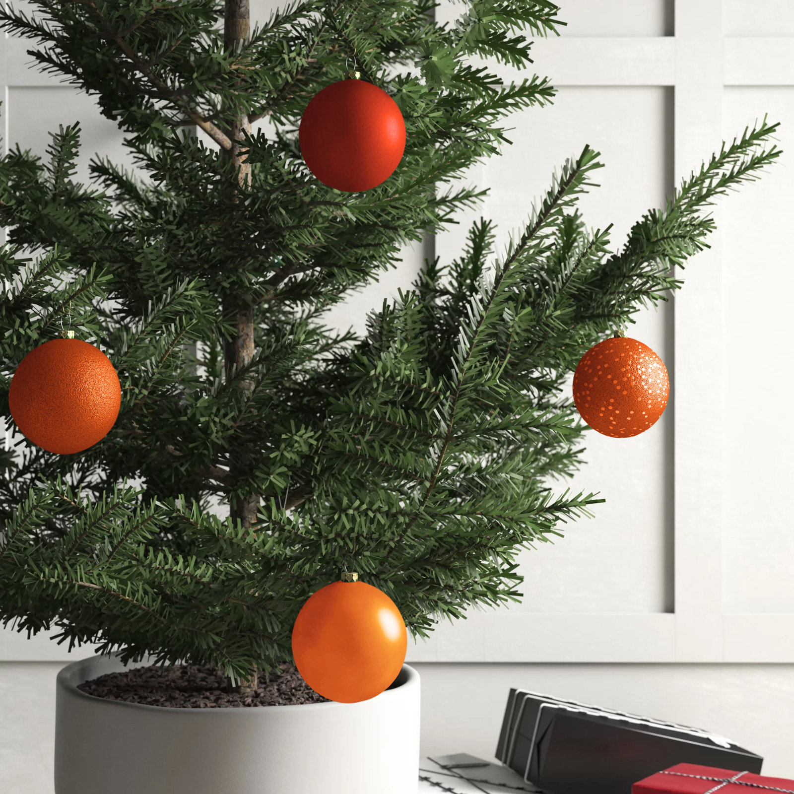 Holiday Décor Ball Ornament, Burnish Orange