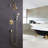 Timeless Luxury: Napoli 8 Antique Brass Rain Shower Set-105896429