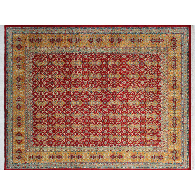 One-of-a-Kind Massimo Handmade Kilim 8'1" x 10'2" Wool Red/Yellow/Beige Area Rug