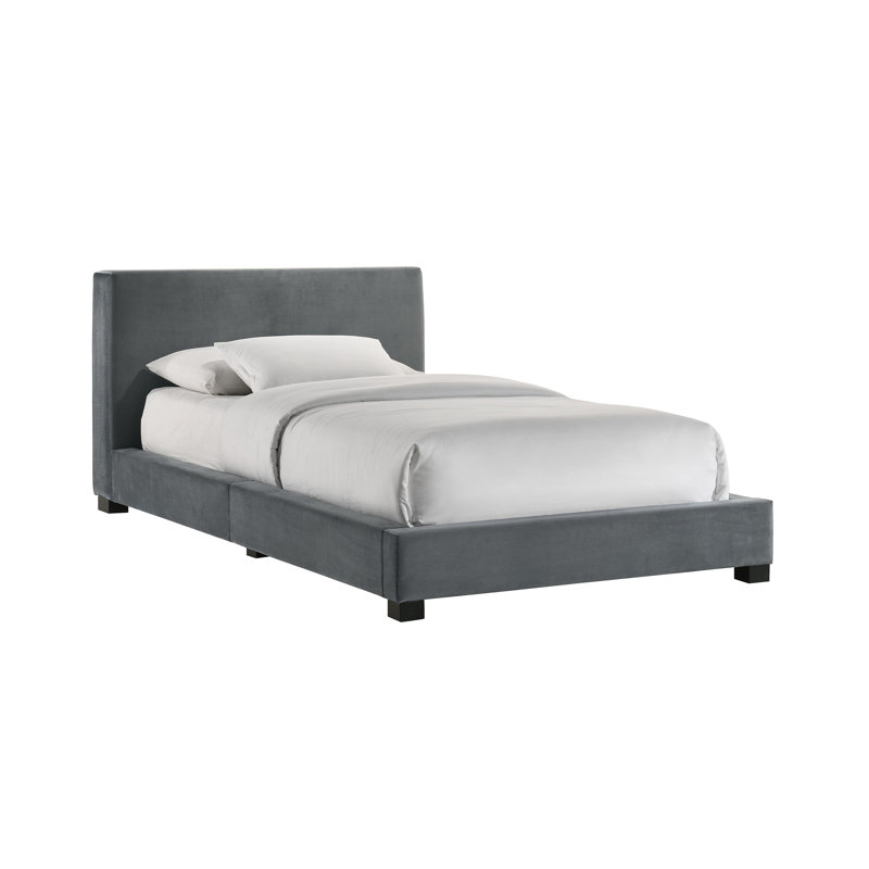 Lit Natalie UPH en velours gris, Simple