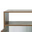 Organisateur de table et buffet pour la cuisine, 2 portes coulissantes en verre, 3 tiroirs latéraux, une tablette de présentation, peu encombrant, panneau de particules de 15 mm, petite cuisine de couleur noyer avec espace, bonne table à manger