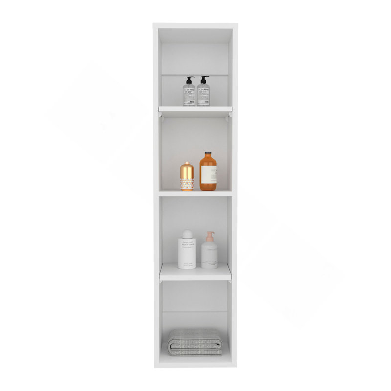 Cale Wall Cabinet, 4 Shelves, White