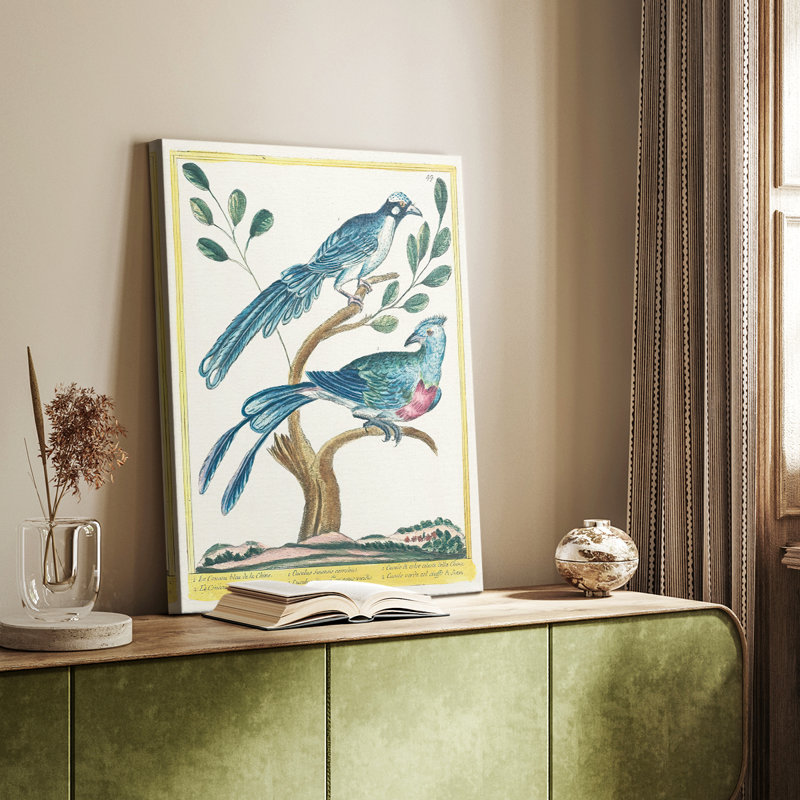 Pastel Birds VI -Custom Wrapped Gallery Cavas, 27" H x 18" W