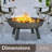 Union Round Wood-Burning Cast Iron Outdoor Raised Fire Pit Bowl - Gray - 34"-1097764701-1097764700