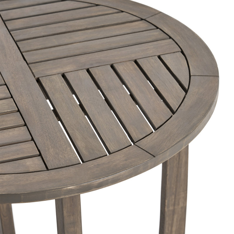 Table en bois gris rustique - taille 27,5 po