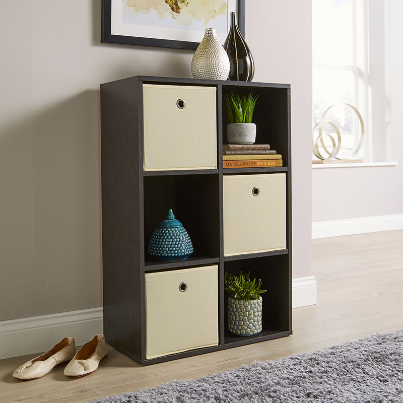 Steinberg 6 Cube Storage Bookcase Unit, Black