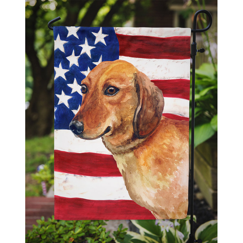 2 côtés en polyester de 2 côtés american drapeau de jardin, Teckel