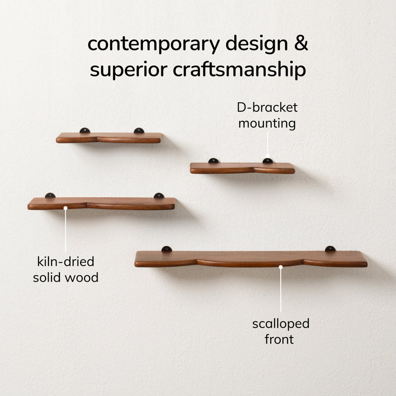 Hunter Solid Mango Wood Wall Mounted Shelves