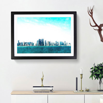 Skyline of Doha in Qatar - Framed Print