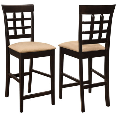 2 tabourets de hauteur de comptoir en beige et cappuccino - crée un environnement de salle à manger confortable de 2