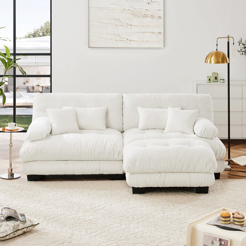 Canapé en chenille 2 places pour la décoration intérieure, 35.4" H x 94.4" W x 59.6" D, 2