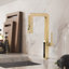 Modern Brushed Gold Single Handle Kitchen Faucet with Pull Out Sprayer and LED Temperature Display-99113325-130369151