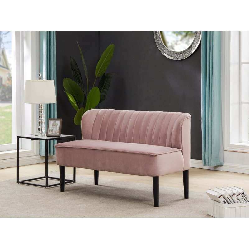 Georgio 2 Seater Velvet Loveseat, Pink