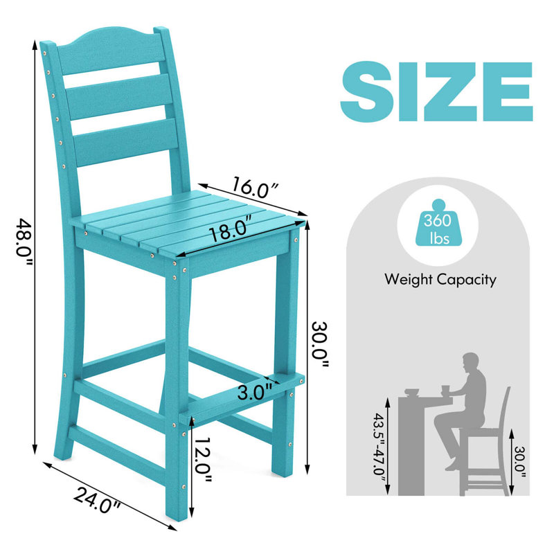 Tabouret de bar extérieur Hdpe