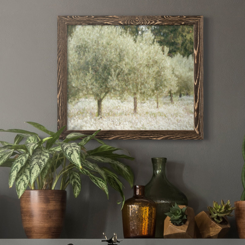 Paintograph Olive Trees - Reproduction d'art sur toile encadrée, H 24 po x l 18 po x P 1,5 po, Noyer