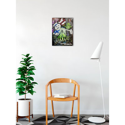 Officially Licensed Ghostbusters Collage Original Artwork by Ed Capeau Wrapped Canvas Decor – Engineered Wood Frame – Ready to Hang