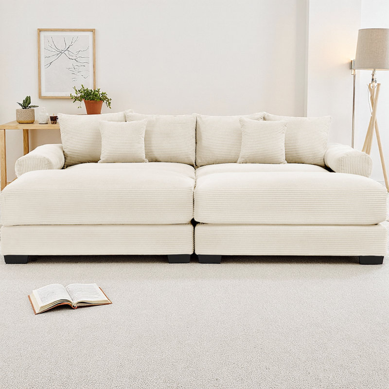 Canapé modulaire surdimensionné de 92 po Cloud, Crème