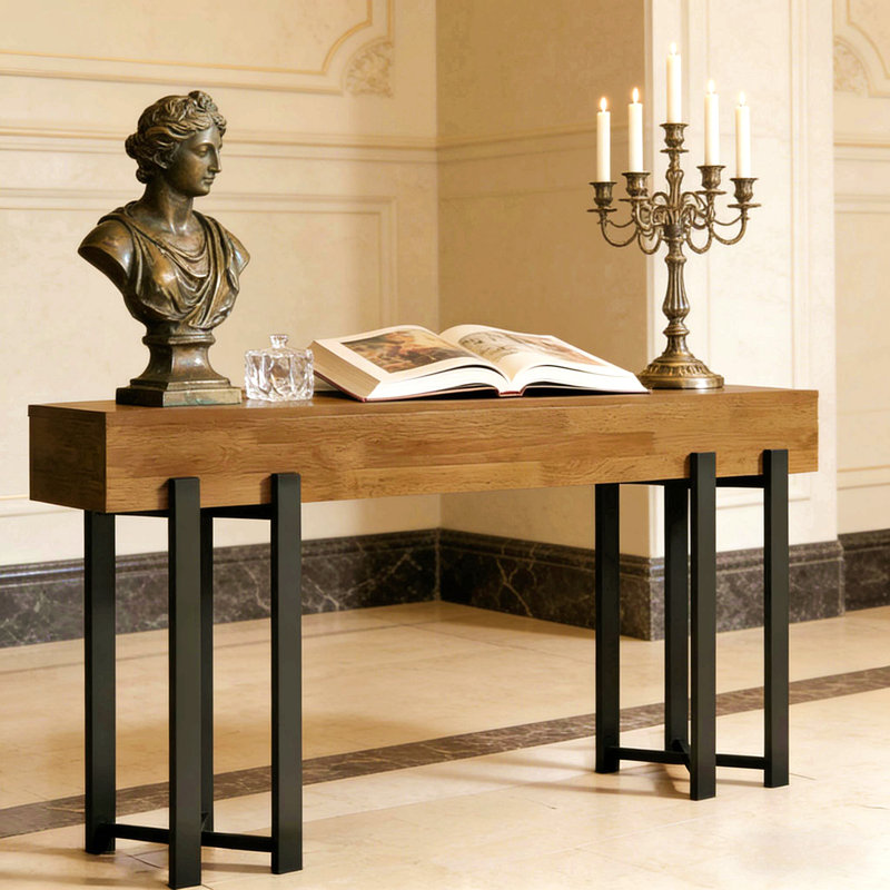 Foyer Table,Rustic Console Table,Hallway Table,Sofa Table,Display Shelf, Brown
