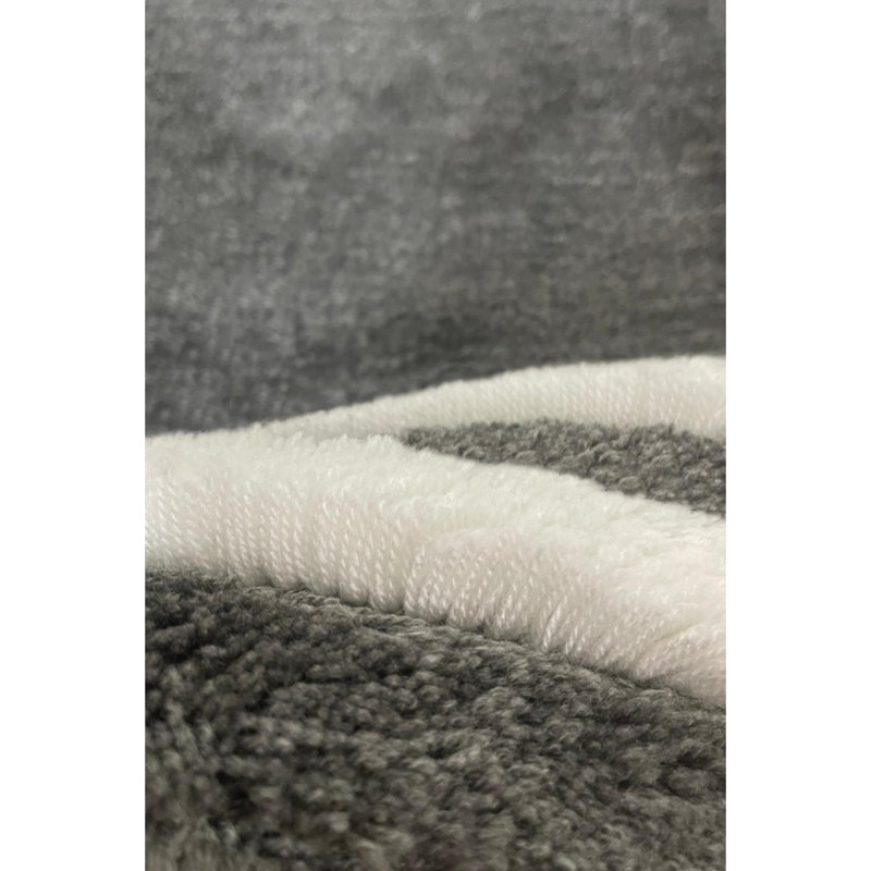 Ensemble de tapis de bain en acrylique fait à la main (3 pièces), gris | 100% acrylique, antibactérien, lavable à la machine | Dimensions: 23,6 po x 39,4 po, 19,7 po x 23,6 po, 15,7 po x 23,6 po | Hauteur des poils doux: 0,7 à 1,2 po | Parfait pour les salles de bain élégantes