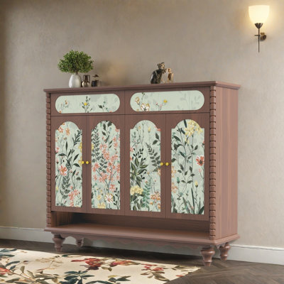 French Vintage Solid Wood Entryway Shoe Cabinet